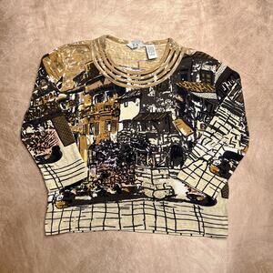 Artistic Print Long Sleeve Top